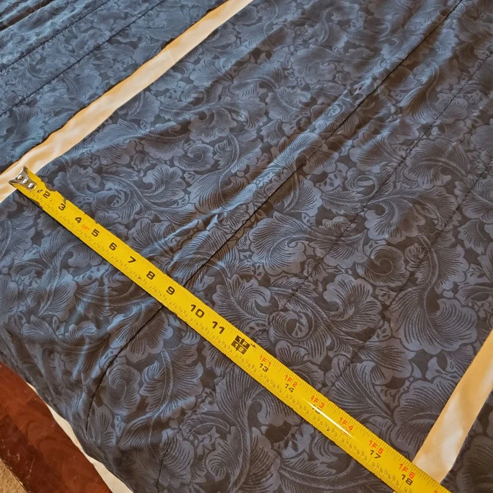 Cannon Navy Blue Scroll Window Valances Set of 3 Made in USA 84x18